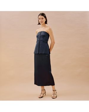 Albaray Satin Bandeau Waistcoat - Blue