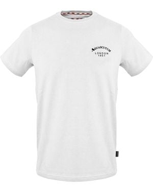 Aquascutum Arch Crew Neck Regular T-Shirt Cotton - White