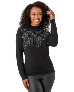 Roman Petite Hotfix Knitted Jumper - Black