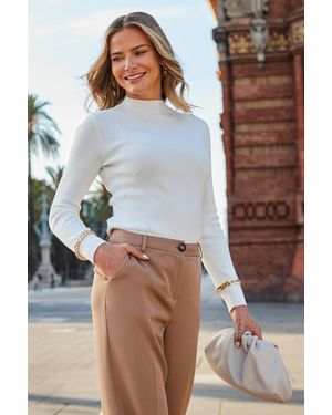 Sosandar Chain Cuff Jumper - Brown