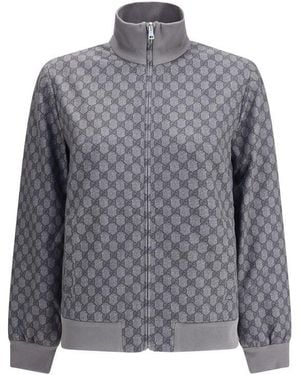Gucci Monogram Zipup Jacket - Grey