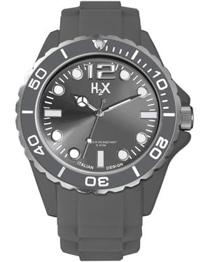 Haurex Italy H2X Sg382Ug1 Reef Luminous Water Resistant Soft Rubber Watch [Watch] - Grey