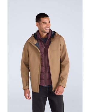 Mountain Warehouse 'Elements' Waterproof Jacket With Adjustable Hood Breathable Coat - Natural