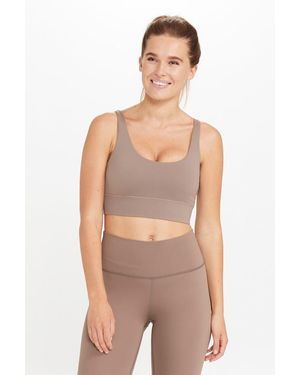 Sosandar Gabrielle Seam Detail Cross Back Sports Bra Nylon - Grey