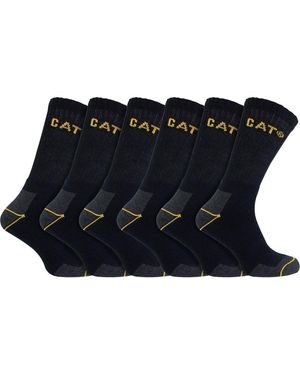 Caterpillar 6 Pack Heavy Duty Work Socks For Steel Toe Boots - Blue