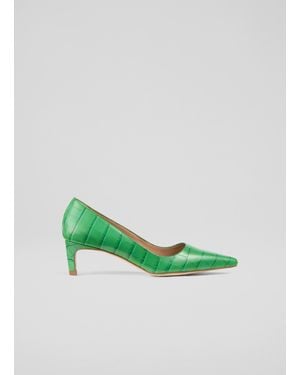 LK Bennett Ava Closed Courts, Leather - Green
