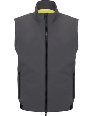 BOSS Solid Patterned Regular Fit Vest - Grey