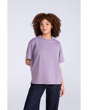 Mountain Warehouse 'Idol' T-Shirt Cotton Relaxed Fit Comfy Casual Tee - Purple
