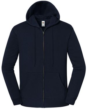 Fruit Of The Loom Iconic Premium Hooded Sweat Jacket (Deep) - Blue