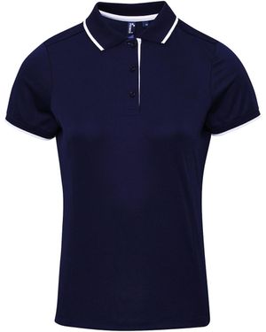 PREMIER Ladies Contrast Coolchecker Polo Shirt - Blue