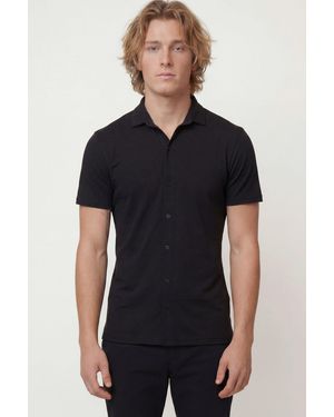BoohooMAN Short Sleeve Muscle Fit Jersey Shirt - Black