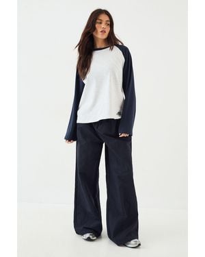 DSGN Studio Raglan Sleeve Long T-Shirt - Blue