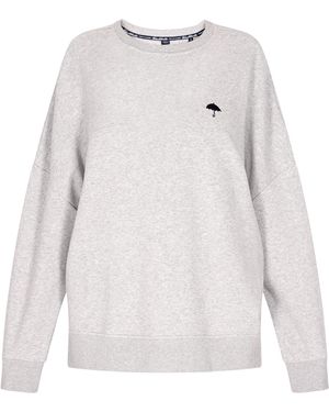 Schmuddelwedda Sweatshirt Dames Grijs Melange - Wit