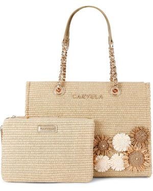 Carvela Kurt Geiger Sorrento Flower Tote Bag - Natural