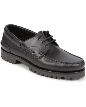 Jones Bootmaker Pickering2 Leather Boat Shoes - Black