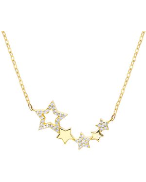 The Jewellery Stockroom 18Ct Plated Sterling Constellation Star Cubic Zirconia Adjustable Chain Necklace - Metallic