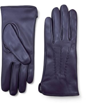 Infinity Leather Italian Soft Wool Lining Winter Stitch Line Design Driving Gloves - Blue
