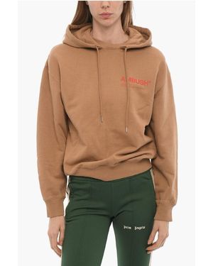 Ambush Geborstelde Katoenen Hoodie Met Bedrukt Logo - Groen