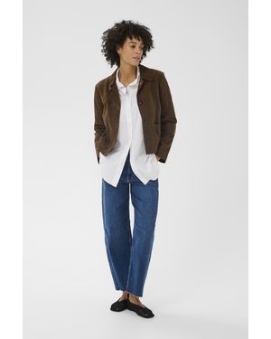 Part Two Leren Jas Nemapw Leren Jas Baggy Fit - Blauw