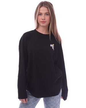 Off-White c/o Virgil Abloh Dames Off White Flower Arrow Long Sleeve Over T-shirt In Zwart - Blauw