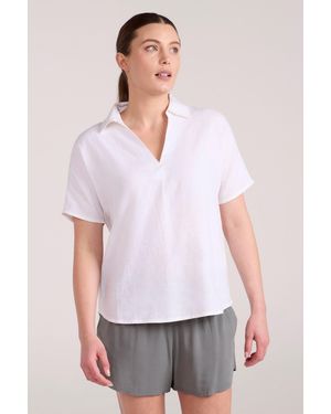 Mountain Warehouse 'Breeze Ii' Linen Shirt Pull On Breathable Outdoors Top - White