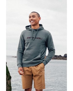 Mountain Warehouse 'Driver' Hoodie With Kangaroo Pocket Adjustable Hood Pullover Cotton - Blue