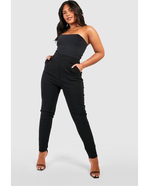 Boohoo Plus Super Stretch Fitted Trousers - Blue