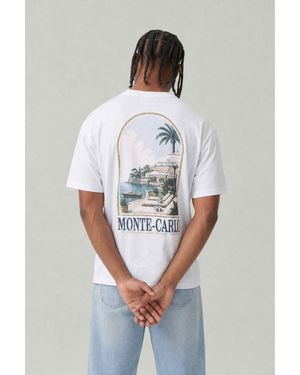 BoohooMAN Oversized Monte Carlo Print T-Shirt Cotton - White