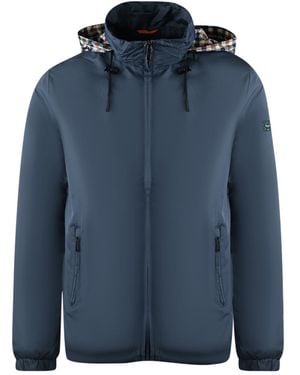 Aquascutum Plain Hide Hood Lightweight Jacket - Blue
