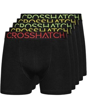 Crosshatch Chasma Boxer Shorts (Pack Of 5) - Black