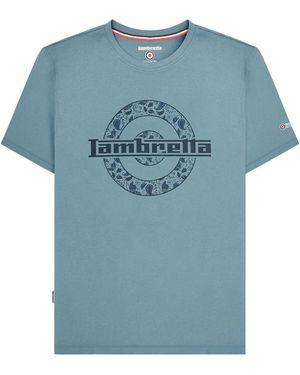 Lambretta Paisley Target T-Shirt (Smoke) Cotton - Blue