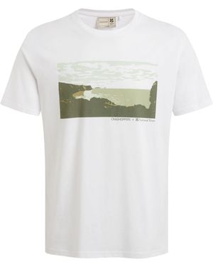 Craghoppers National Trust Sabden Scenery Short-Sleeved T-Shirt - White