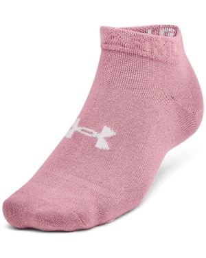 Under Armour 6 Pack Essential Trainer Ankle Socks - Pink