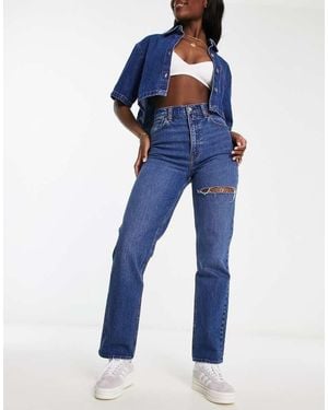 Abercrombie & Fitch Curve Love 90S Straight Fit Jean - Blue
