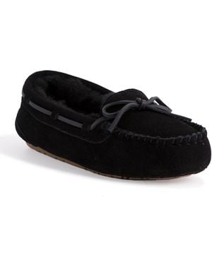 Aus Wooli Australia Stylish Sheepskin Lace Moccasin - Black