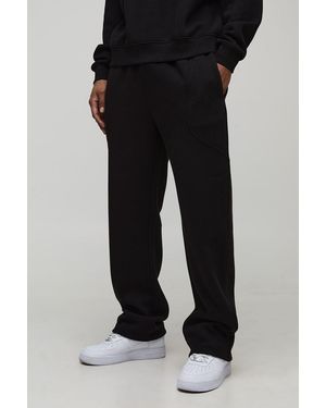 BoohooMAN Relaxed Embroidery Detail Jogger - Black