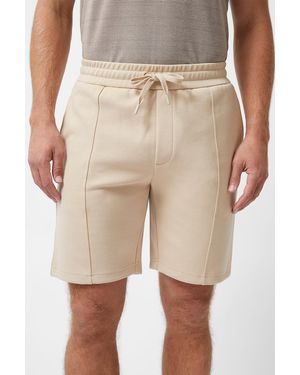 French Connection Cotton Blend Stretch Sweat Shorts - Natural