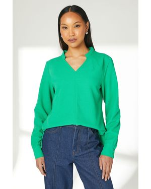 PRINCIPLES Textured Long Sleeve Top - Green