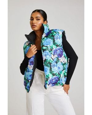 Urban Bliss Floral Reversible Gilet - Blue