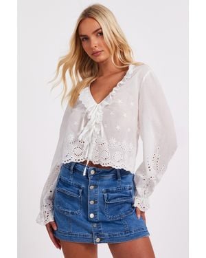 Quiz Embroidered Blouse Cotton - White
