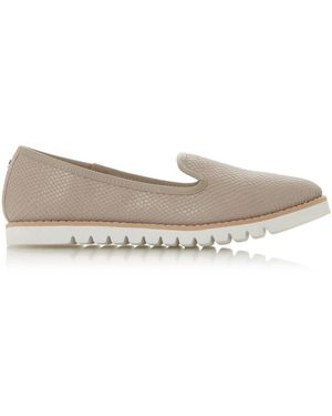 Dune Ladies Galleon Printed Sport Loafer Leather - Grey