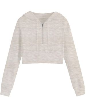 Miso Cropped Hoodie - White