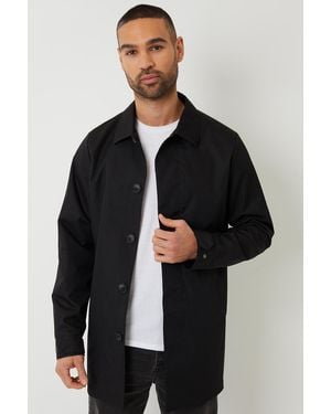 Threadbare 'Gretna' Showerproof Longline Tailored Mac - Black