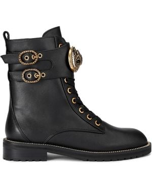 Kurt Geiger Leather Stoop Chelsea Biker Boots - Black