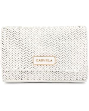 Carvela Kurt Geiger Sardinia Weave Clutch Bag - White