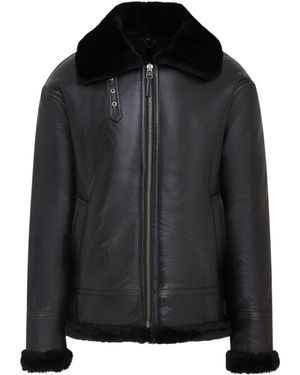 Infinity Leather B3 Aviator Real Sheepskin Flying Jacket-Hobart - Black