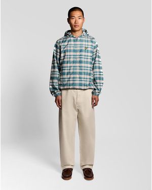 Lyle & Scott Tartan Lightweight Hooded Jacket - Blue