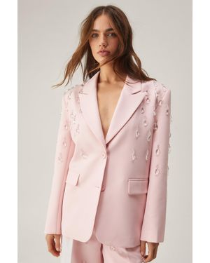 Nasty Gal Premium Teardrop Embellished Blazer - Pink