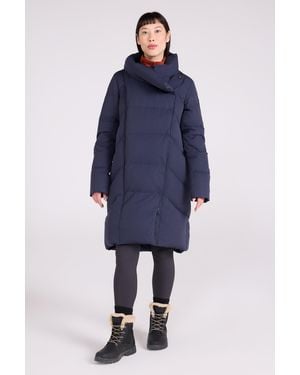 Mountain Warehouse Cosy Wrap Down Padded Jacket Water Resistant Warm Puffer Winter Coat - Blue