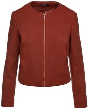 Conquista Brick Faux Mouflon Winter Jacket - Red